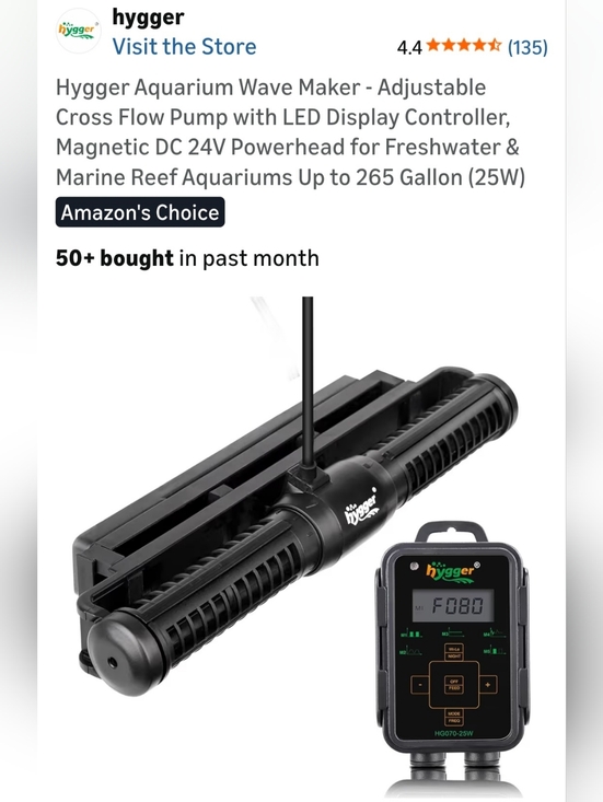 Hygger Other - Black Adjustable Aquarium Wave Maker with LED Controller